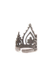 Set of 4: Crown Motif Silver Brass Toering