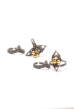 Set of 4: Ghungroo Silver Brass Toering