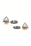 Set of 4: Swara Silver Brass Toering