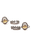 Set of 4: Maya Lotus Silver Brass Toering