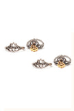 Set of 4: Butterfly Silver Brass Toering