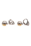 Set of 4: Temple Floral Silver Brass Toering