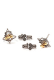 Set of 4: Lotus Silver Brass Toering