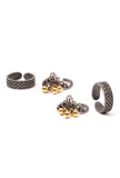 Set of 4: Kreeya Silver Brass Toering