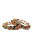 Red & Green Beads Kundan Enamel Gold Bangle