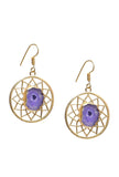Purple Enamel Gold Earrings
