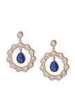 Blue Stone Pearl Earrings