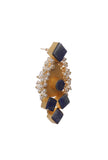 Blue Gold Stone Pearl Earrings