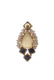 Blue Gold Stone Pearl Earrings