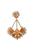 Coral Stone Pearl Earrings