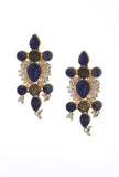 Carolina Blue Stone Pearl Earrings