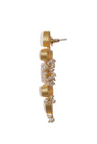 Gold Stone Sea Green Pearl Earrings