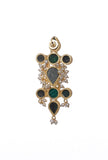 Mint Green Gold Stone Pearl Earrings