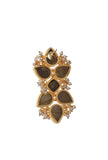 Brown Gold Stone Pearl Earrings