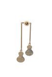 Kelly Green Gold Stone Pearl Earrings