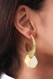 Moon Chain Brass Earrings