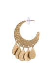 Moon Chain Brass Earrings