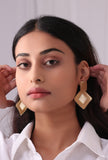 Tri Squared Brass Earrings