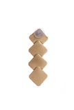 Four Square Layered Brass Earrings