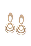 Uneven Oval Layered Brass Earrings