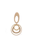 Uneven Oval Layered Brass Earrings