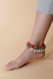 Tangerine Orange Coin Tribal Anklet