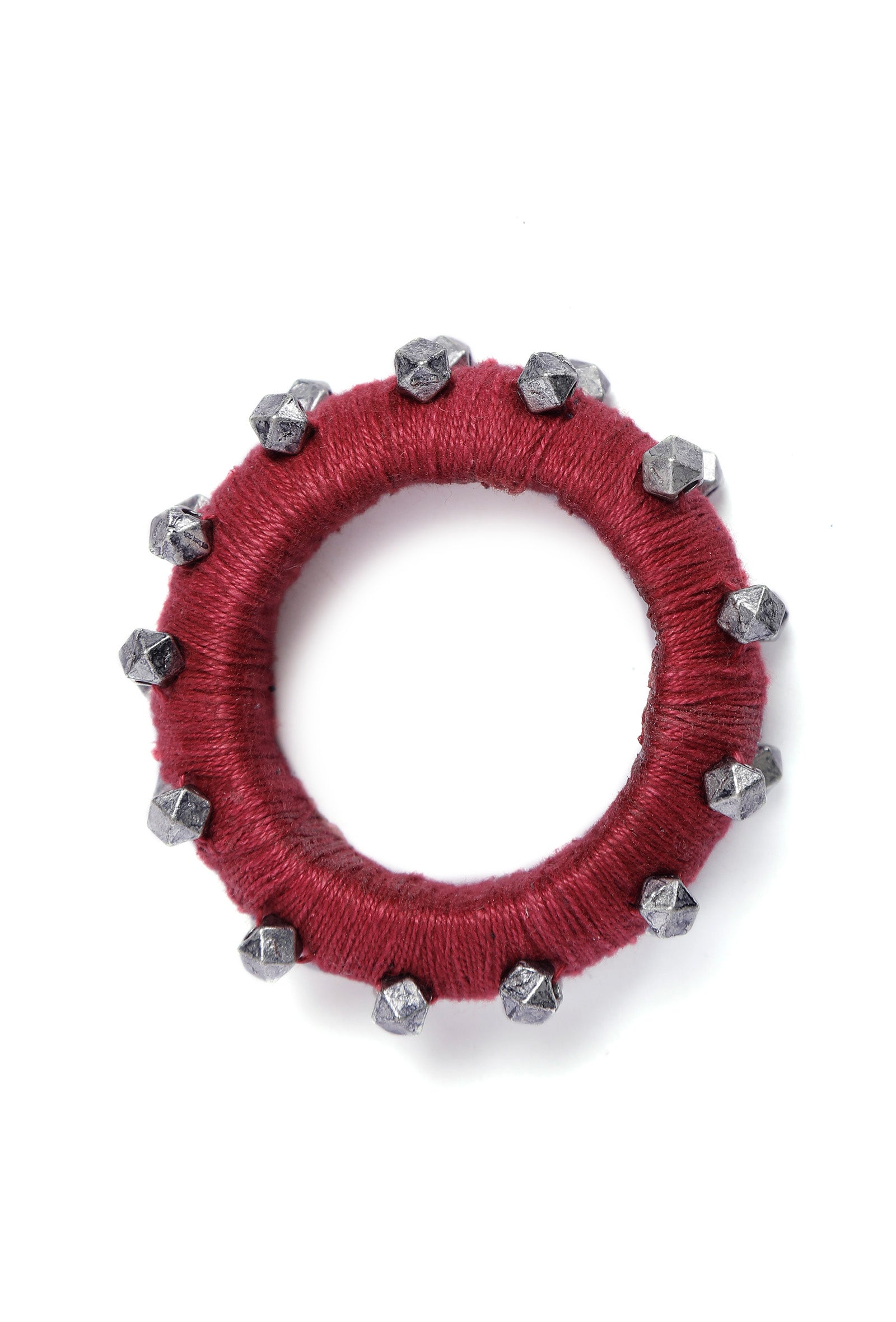 Scarlet Red Thread Wooden Bangles