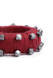 Scarlet Red Thread Wooden Bangles