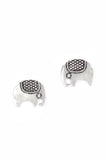Black and White Brass Earrings