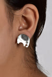 Black and White Brass Earrings