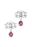 Lotus Light Pink Brass Earrings