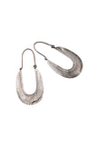 Oval Metallic Silver plated Statement Hoop Earrings