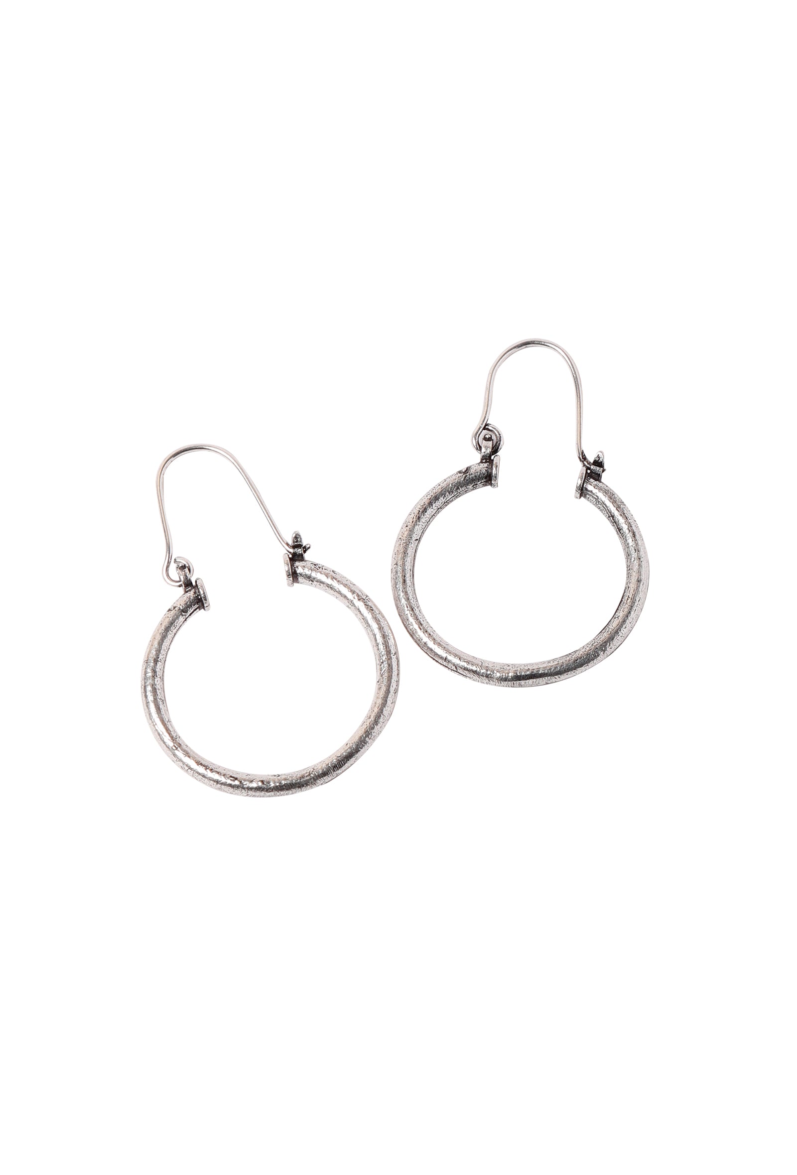Medium Size Circular Hoop Earrings (Silver plated)