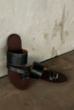 Black Cruelty Free Leather Sliders