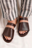 Tortilla Brown Cruelty Free Leather Sliders