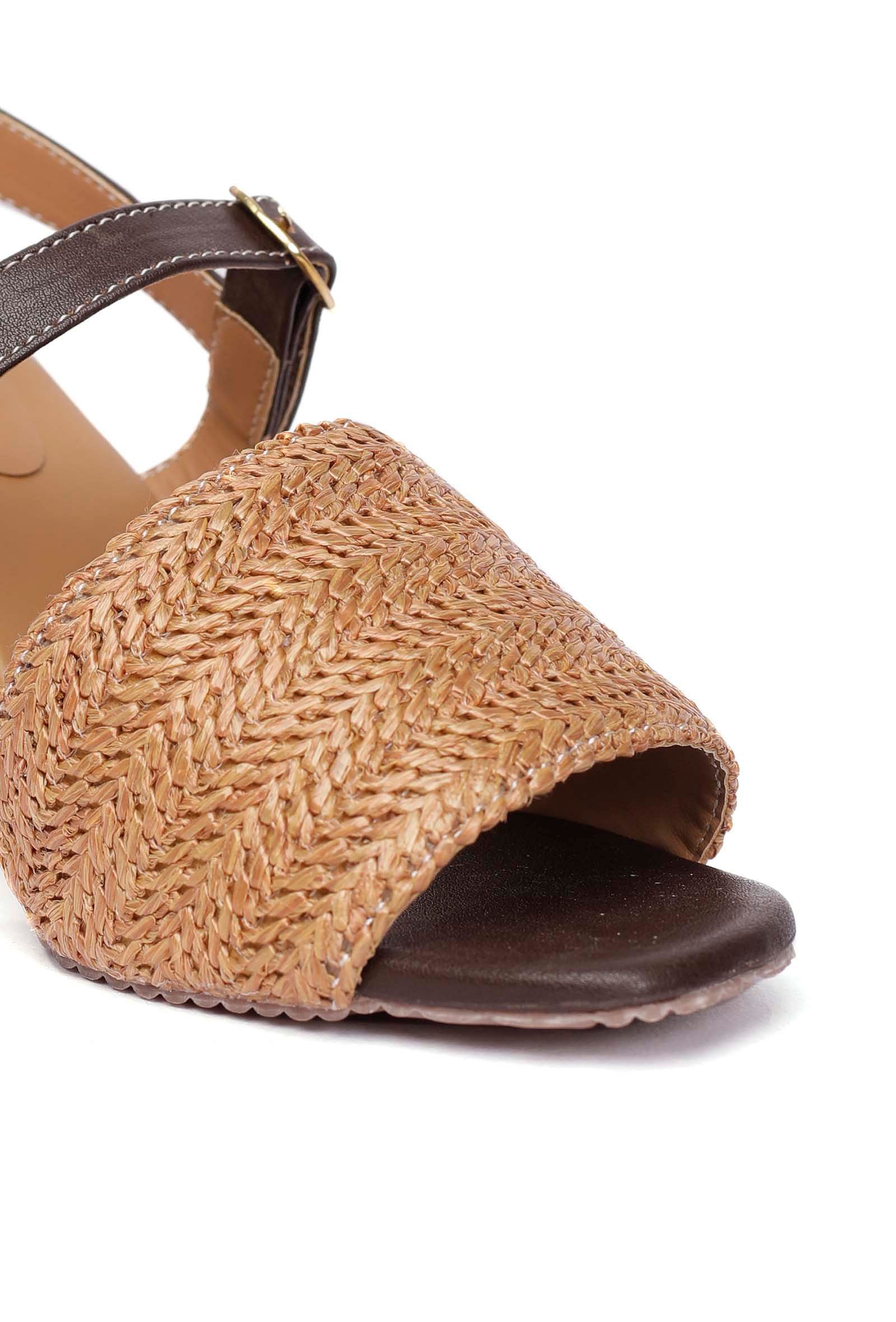 Blanca Raffia Weave Strap Sandals