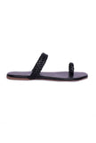 Black Knotted Cruelty Free Leather Sandals