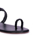 Black Knotted Cruelty Free Leather Sandals