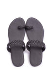 Grey Knotted Cruelty Free Leather Sandals