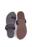 Grey Knotted Cruelty Free Leather Sandals