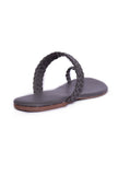 Grey Knotted Cruelty Free Leather Sandals