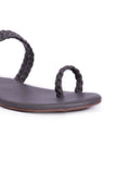 Grey Knotted Cruelty Free Leather Sandals