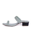 Ice Blue Knotted Cruelty Free Leather Sandals