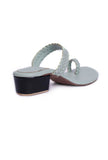 Ice Blue Knotted Cruelty Free Leather Sandals