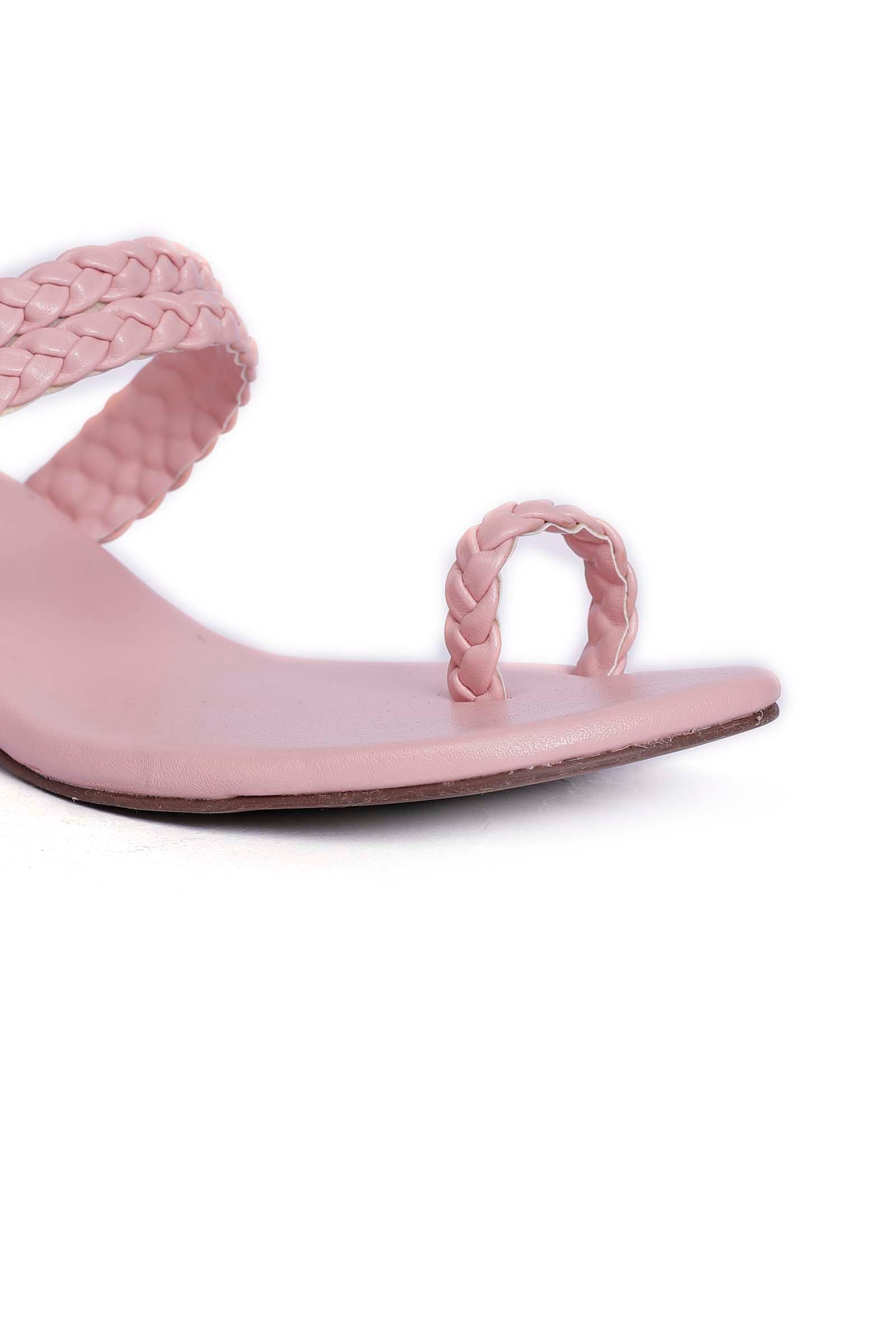 Baby Pink Knotted Cruelty Free Leather Sandals