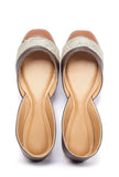 Caramel Beige Embroidered Cruelty-Free Leather Juttis