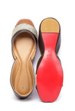 Caramel Beige Embroidered Cruelty-Free Leather Juttis