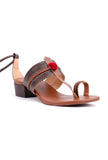Emilia Brown Cruelty Free Leather Heels Sandals