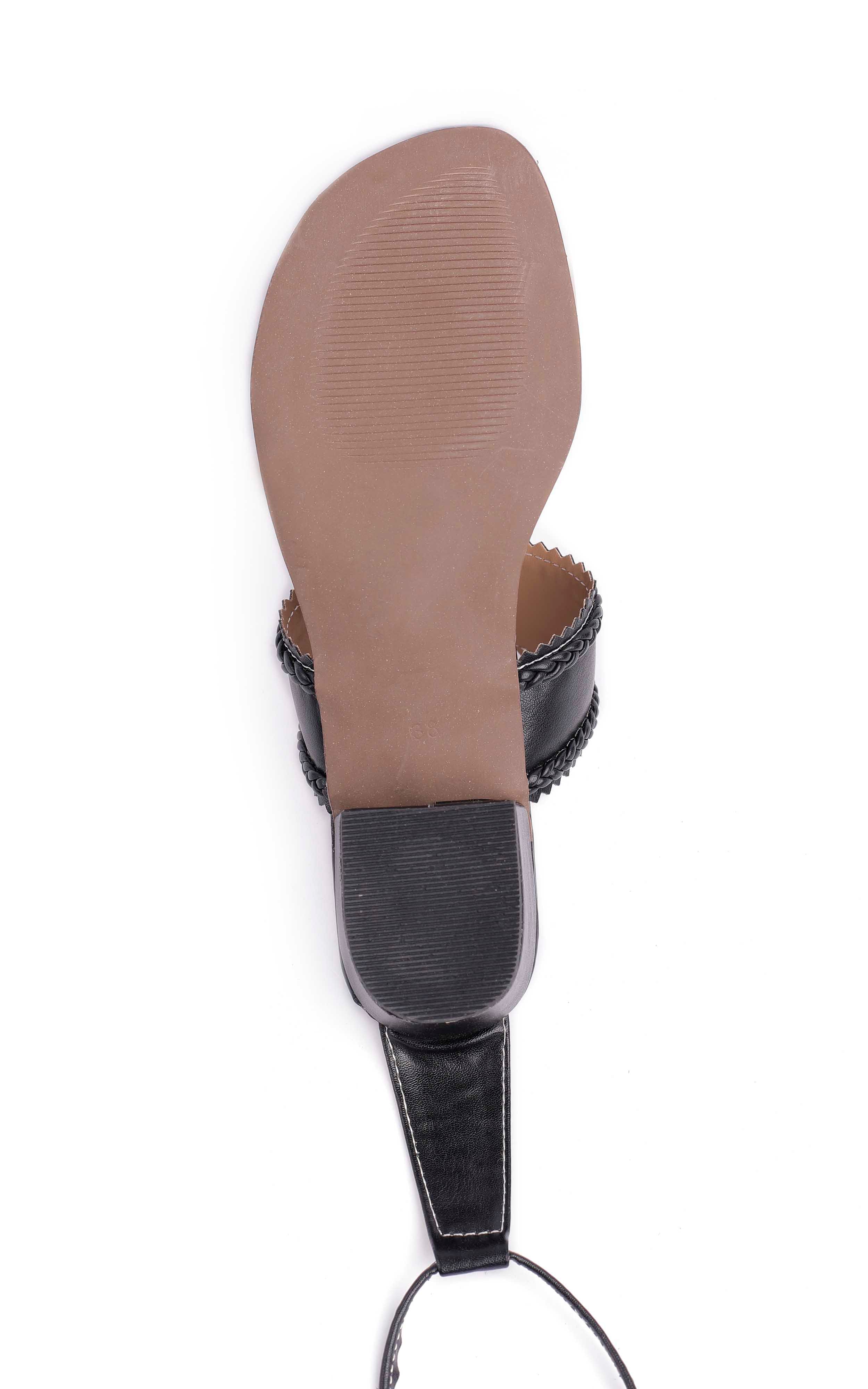 Jade Black Cruelty Free Leather Heels Sandals