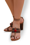 Dark Brown Cruelty Free Leather Heels Sandals